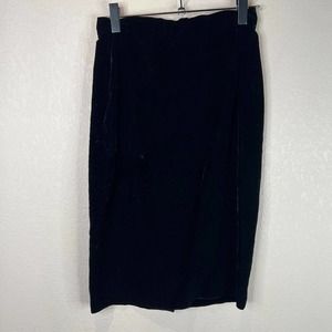 Scott McClintock Women's Velvet Velour Zip Up Skirt Solid Black Sizeβ 10